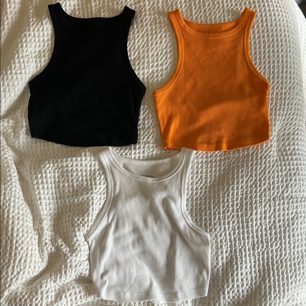 Wild Fable Women's Tank Tops - Black, Orange, White